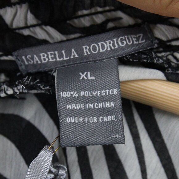isabella Rodriguez Blouse Top Women XL Multicolor Short Sleeve Zebra Pattern NWT - Picture 6 of 9